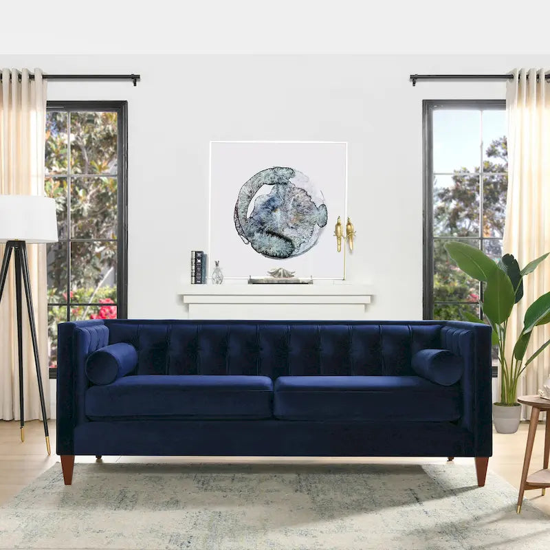 Jack 84  Modern Upholstered Tufted Tuxedo Sofa