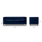 Jack 84  Modern Upholstered Tufted Tuxedo Sofa