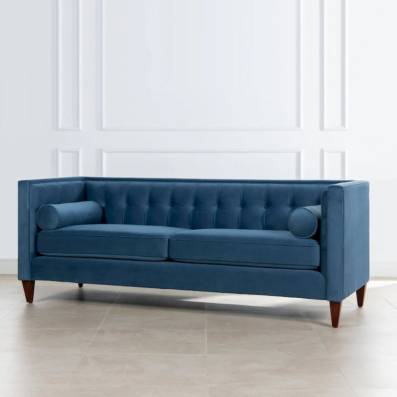 Jack 84  Modern Upholstered Tufted Tuxedo Sofa