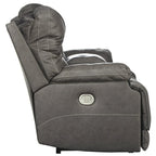 Signature Design by Ashley Wurstrow Leather Power Adjustable Reclining Loveseat - N/A