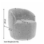 Velvet Swivel Accent Armchair Barrel Chair With Powder Coating Ring