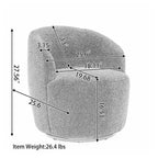 Velvet Swivel Accent Armchair Barrel Chair With Powder Coating Ring
