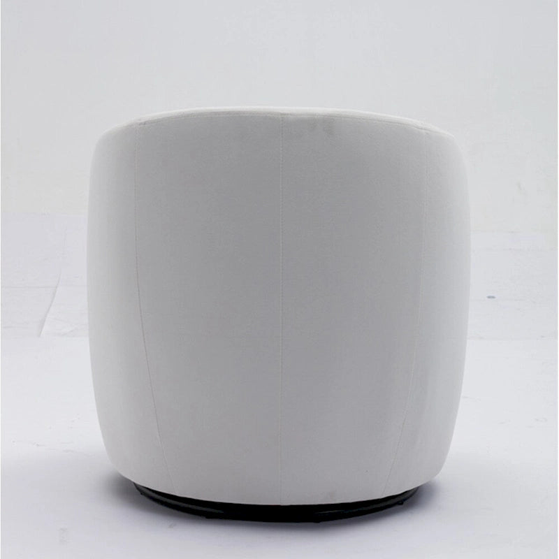 Velvet Swivel Accent Armchair Barrel Chair With Powder Coating Ring