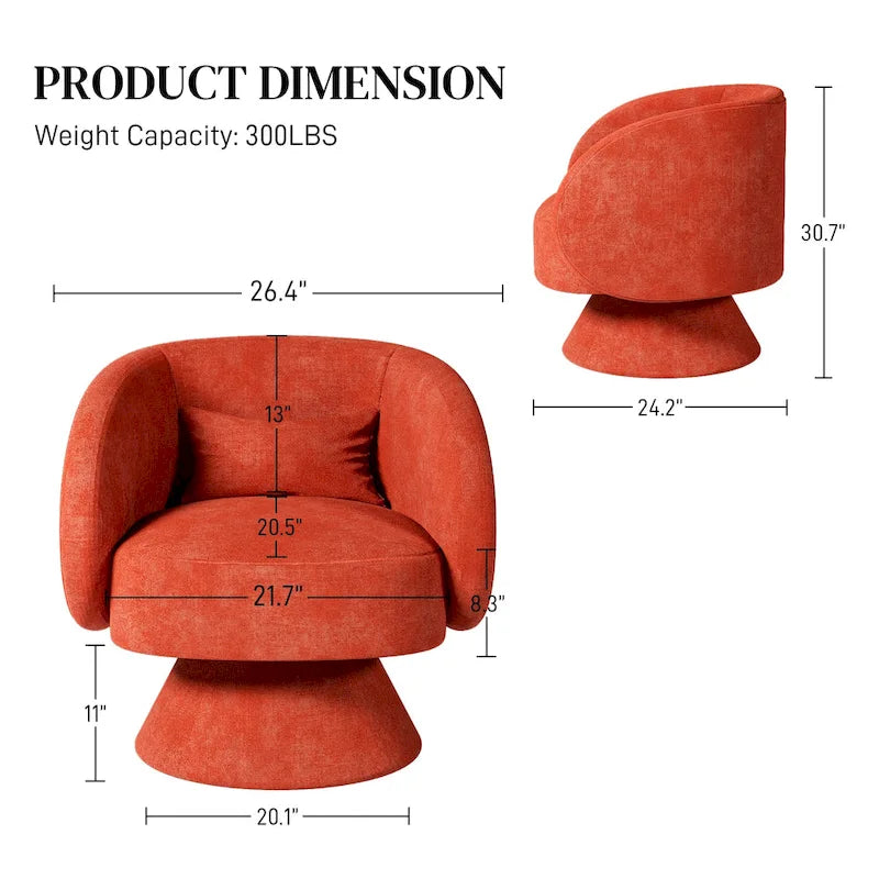 Ouyessir 360 Degree Swivel Cuddle Barrel Sofa Chairs