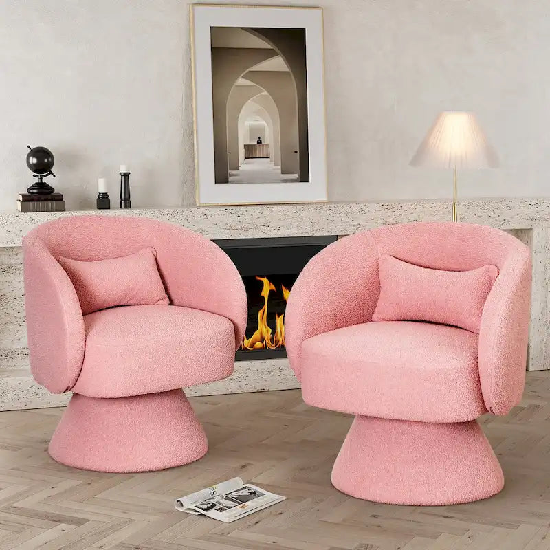 Ouyessir 360 Degree Swivel Cuddle Barrel Sofa Chairs