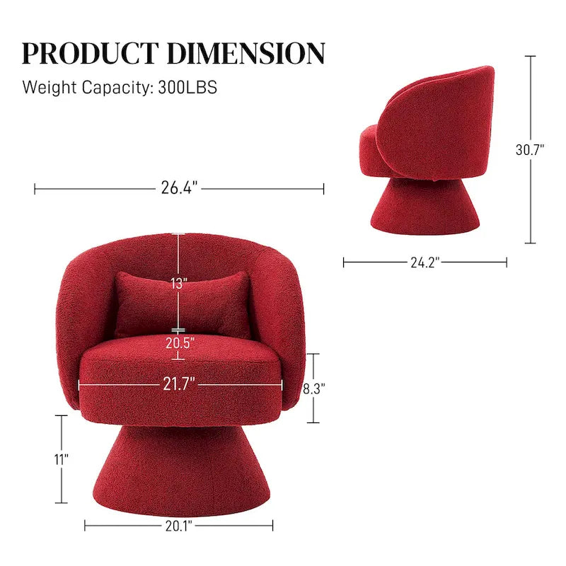 Ouyessir 360 Degree Swivel Cuddle Barrel Sofa Chairs