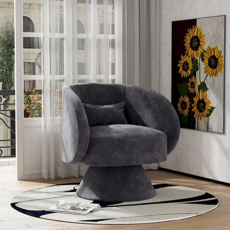 Ouyessir 360 Degree Swivel Cuddle Barrel Sofa Chairs
