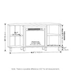 Furinno Jensen Metal Leg Corner Fireplce TV Stand for TV up to 55