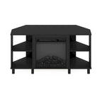 Furinno Jensen Metal Leg Corner Fireplce TV Stand for TV up to 55