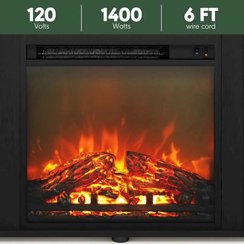 Furinno Jensen Metal Leg Corner Fireplce TV Stand for TV up to 55