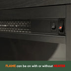 Furinno Jensen Metal Leg Corner Fireplce TV Stand for TV up to 55