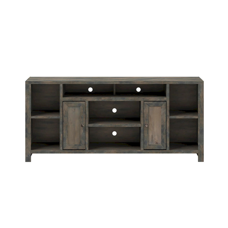 Bridgevine Home Joshua Creek 74 inch TV Stand Console for TVs up to 85 inches, No Assembly Required, Barnwood Finish
