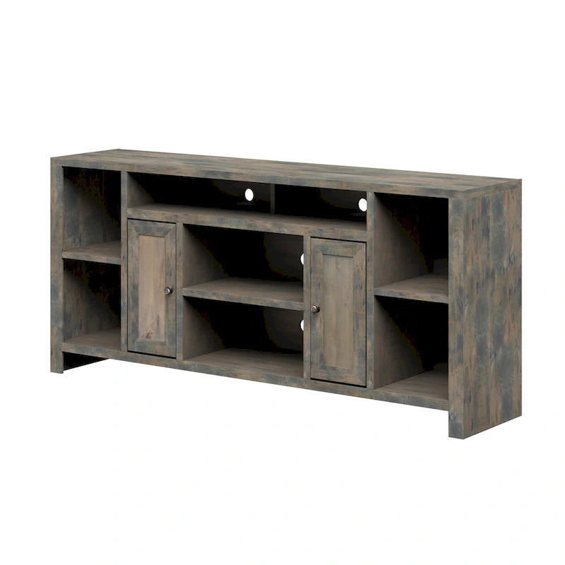 Bridgevine Home Joshua Creek 74 inch TV Stand Console for TVs up to 85 inches, No Assembly Required, Barnwood Finish