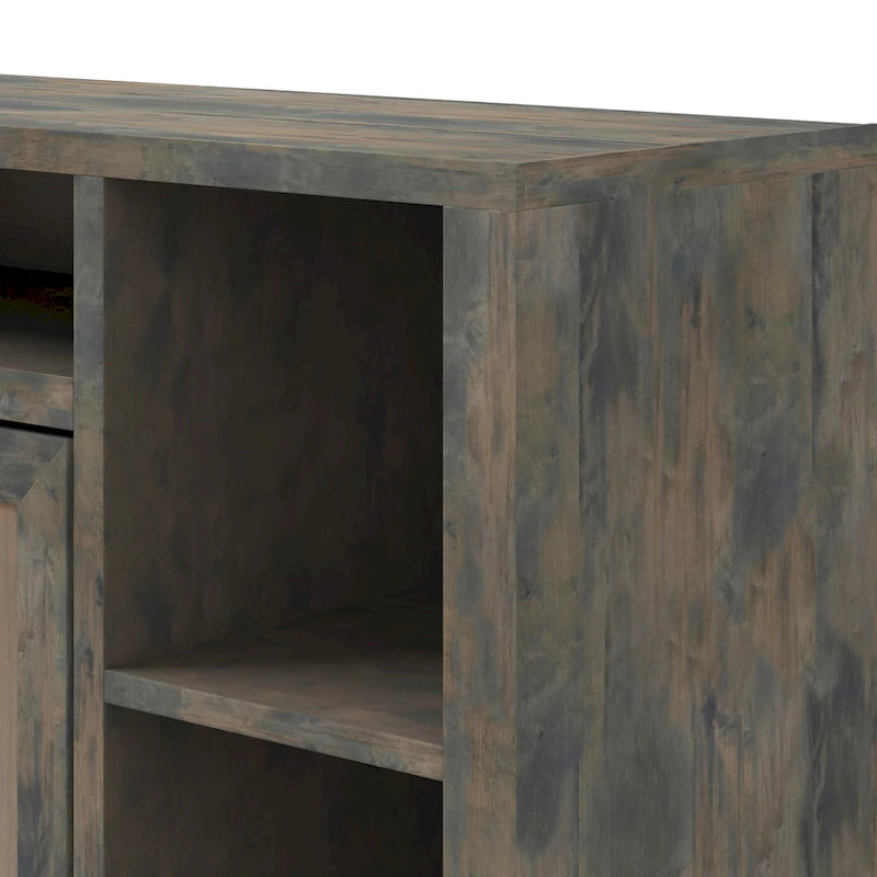 Bridgevine Home Joshua Creek 74 inch TV Stand Console for TVs up to 85 inches, No Assembly Required, Barnwood Finish