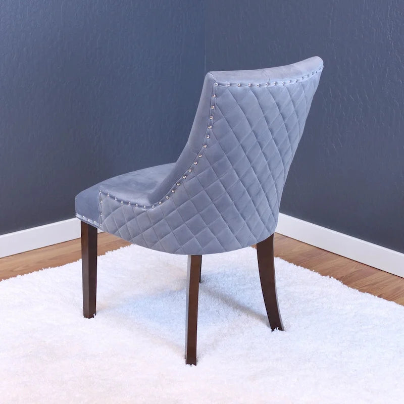 Silver Orchid Flohr Tufted Velvet Dining Chairs (Set of 2)