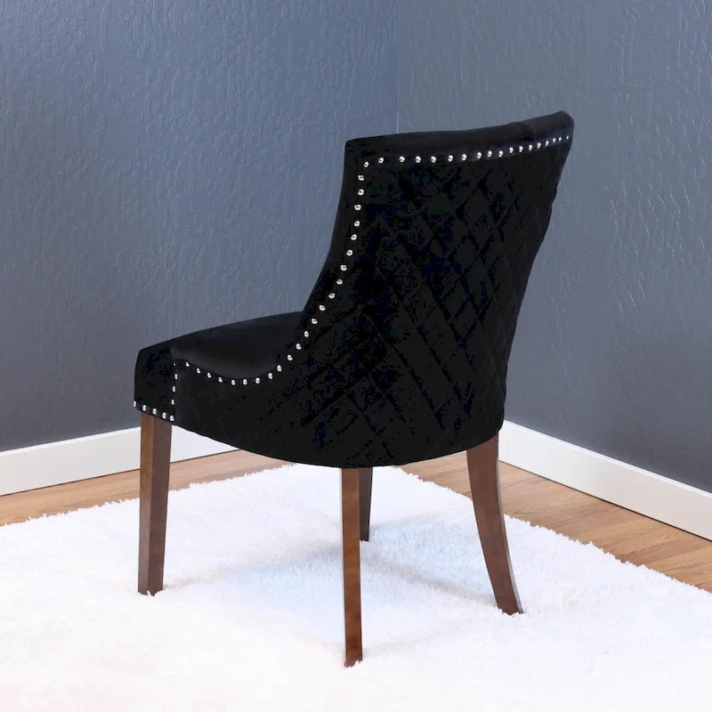 Silver Orchid Flohr Tufted Velvet Dining Chairs (Set of 2)