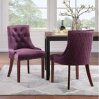 Silver Orchid Flohr Tufted Velvet Dining Chairs (Set of 2)