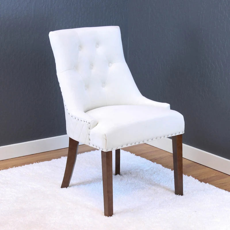 Silver Orchid Flohr Tufted Velvet Dining Chairs (Set of 2)