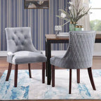 Silver Orchid Flohr Tufted Velvet Dining Chairs (Set of 2)