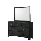 Nathalie 4 Piece Black LED Fabric Upholstered Tufted Panel Bedroom Set