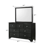 Nathalie 4 Piece Black LED Fabric Upholstered Tufted Panel Bedroom Set