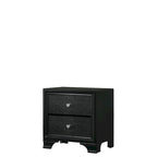 Nathalie 4 Piece Black LED Fabric Upholstered Tufted Panel Bedroom Set