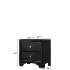 Nathalie 4 Piece Black LED Fabric Upholstered Tufted Panel Bedroom Set