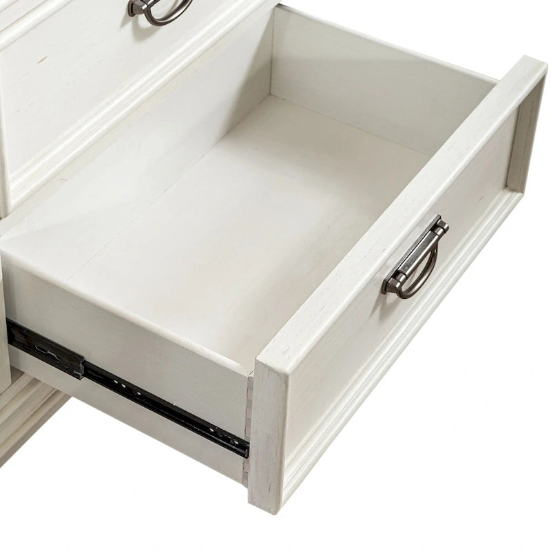 Allyson Park Wirebrushed White Charcoal 11 Drawer Chesser