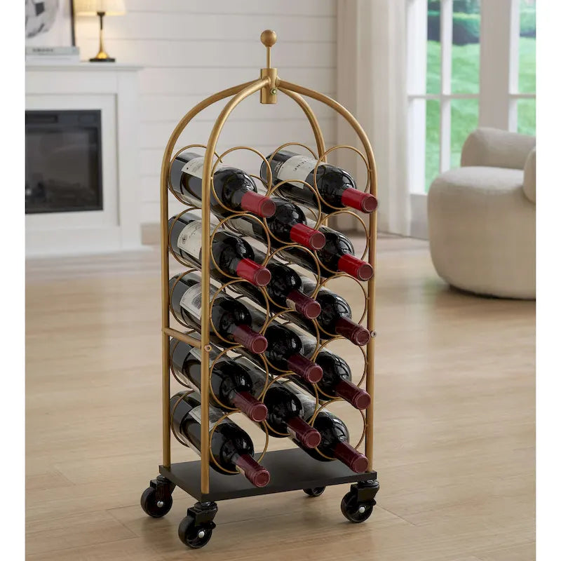 Freestanding Luggage Cart Wine Rack, Wine Bottle Holders