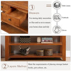 48  Solid Pine Wood Top Console Table with 3 Storage Drawers