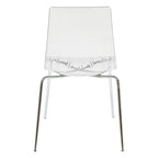 Ralph Acrylic Plastic Dining Chair (Set of 4) Chrome Metal Legs Modern Transparent Accent Side Chair for Dining Room & Kitchen