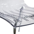 Ralph Acrylic Plastic Dining Chair (Set of 4) Chrome Metal Legs Modern Transparent Accent Side Chair for Dining Room & Kitchen