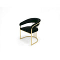 Modrest Linda Modern Black Velvet and Gold Dining Chair