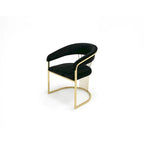 Modrest Linda Modern Black Velvet and Gold Dining Chair