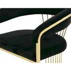 Modrest Linda Modern Black Velvet and Gold Dining Chair