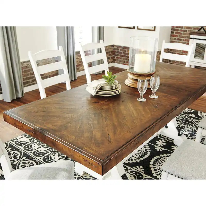 Signature Design by Ashley Valebeck Brown/White 7-Piece Dining Package