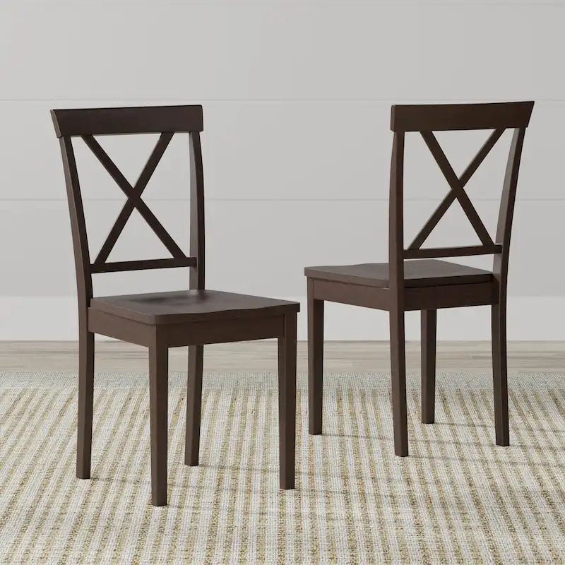 3-Piece Dining Set, 42  Round Drop-Leaf Table and X-Back Chairs
