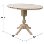 The Gray Barn Fairy Glen 36-in. Round Pedestal Table w/ 12-in. Leaf