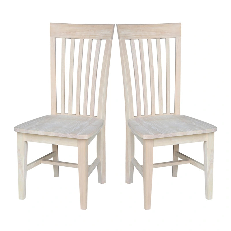Solid Wood Tall Mission Dining Chairs, Set of 2