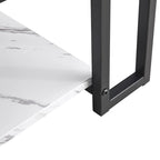 39.37  L MDF Rectangle Tabletop Iron Coffee Table , Dining Room, Coffee Shop, Resterant, White Top, Gold Leg