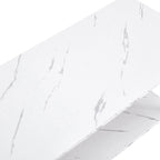 39.37  L MDF Rectangle Tabletop Iron Coffee Table , Dining Room, Coffee Shop, Resterant, White Top, Gold Leg