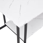 39.37  L MDF Rectangle Tabletop Iron Coffee Table , Dining Room, Coffee Shop, Resterant, White Top, Gold Leg