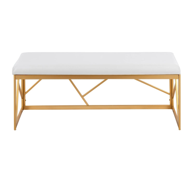 Silver Orchid Sala Glam Metal Upholstered Bench