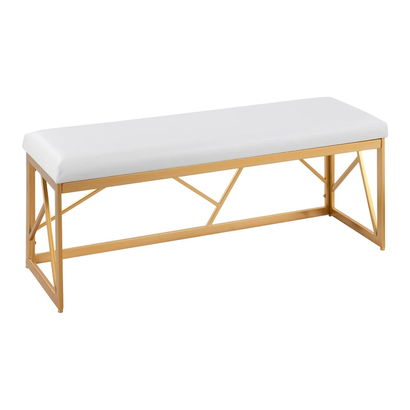 Silver Orchid Sala Glam Metal Upholstered Bench