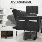 3-Seater Convertible Sleeper Couch, Sectional Sleeper Sofa Bed with Charging Ports for Apartment - 3-Person