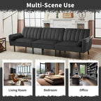 3-Seater Convertible Sleeper Couch, Sectional Sleeper Sofa Bed with Charging Ports for Apartment - 3-Person