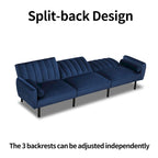 3-Seater Convertible Sleeper Couch, Sectional Sleeper Sofa Bed with Charging Ports for Apartment - 3-Person