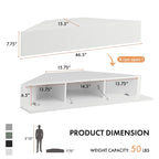 Furniture of America Sukhumi Transitional 47-inch 3-Shelf Wall-Mounted Corner TV Console