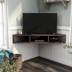 Furniture of America Sukhumi Transitional 47-inch 3-Shelf Wall-Mounted Corner TV Console
