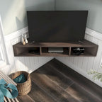Furniture of America Sukhumi Transitional 47-inch 3-Shelf Wall-Mounted Corner TV Console